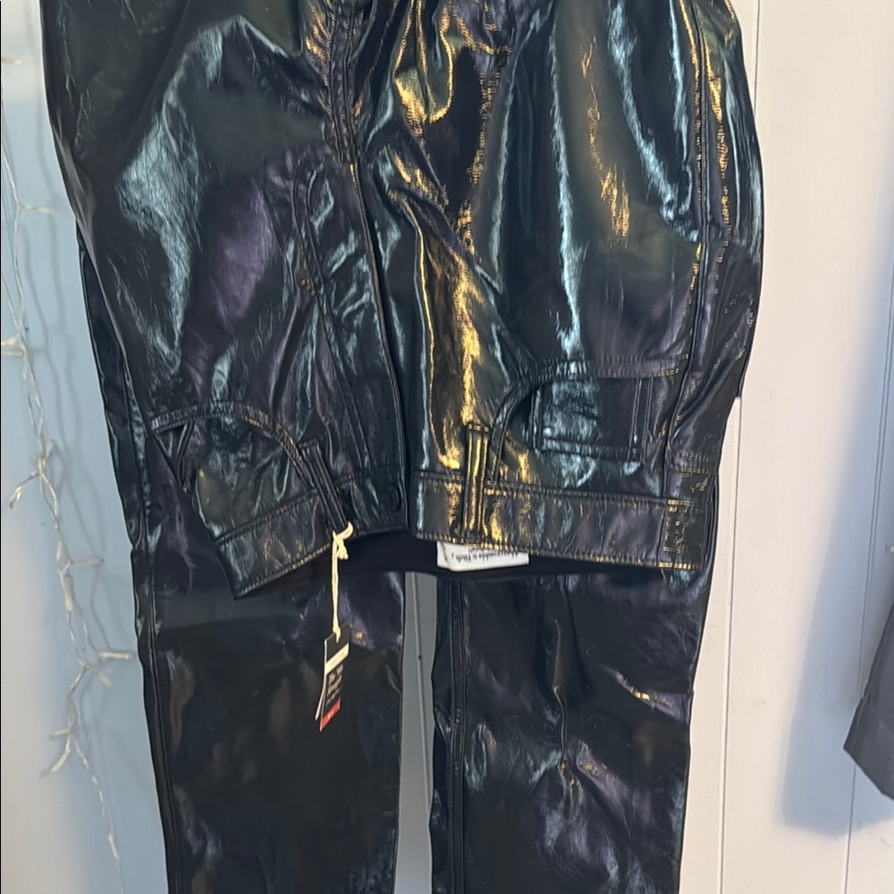 Abercrombie Curve Love Vegan leather black pants